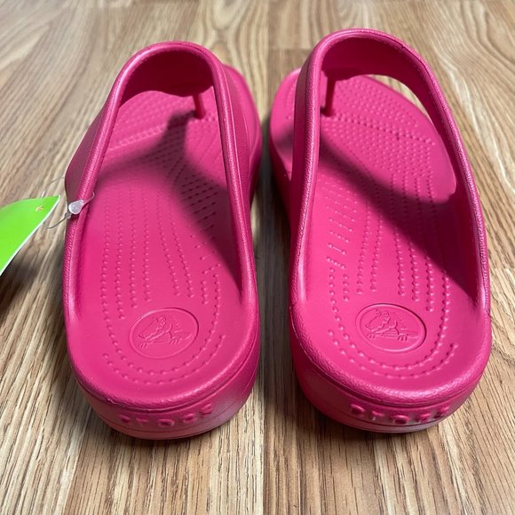 Women's Croc Sloan Platform Flip Flop Thong Sandal SZ 7 Raspberry - Picture 6 of 7